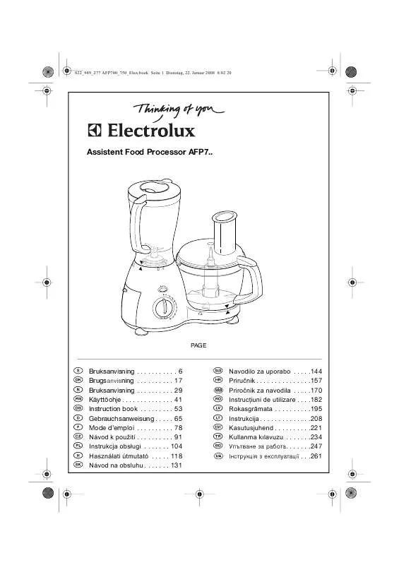 Mode d'emploi AEG-ELECTROLUX AFP750