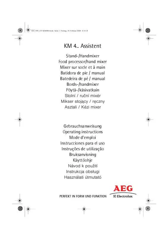 Mode d'emploi AEG-ELECTROLUX ASSISTENT KM 450