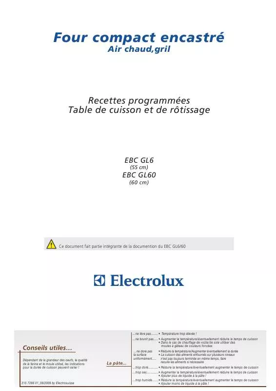 Mode d'emploi AEG-ELECTROLUX EBCGL6SP