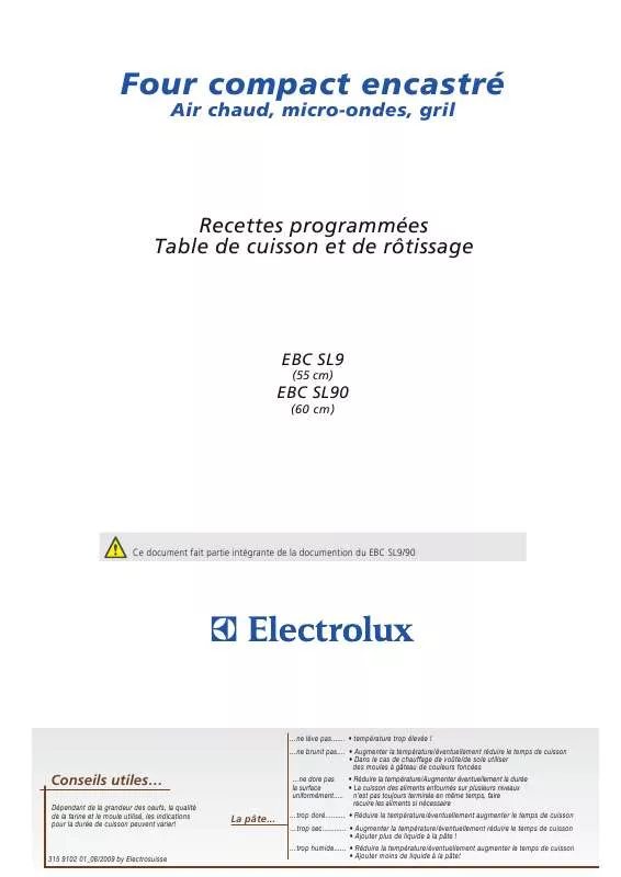 Mode d'emploi AEG-ELECTROLUX EBCSL90SP