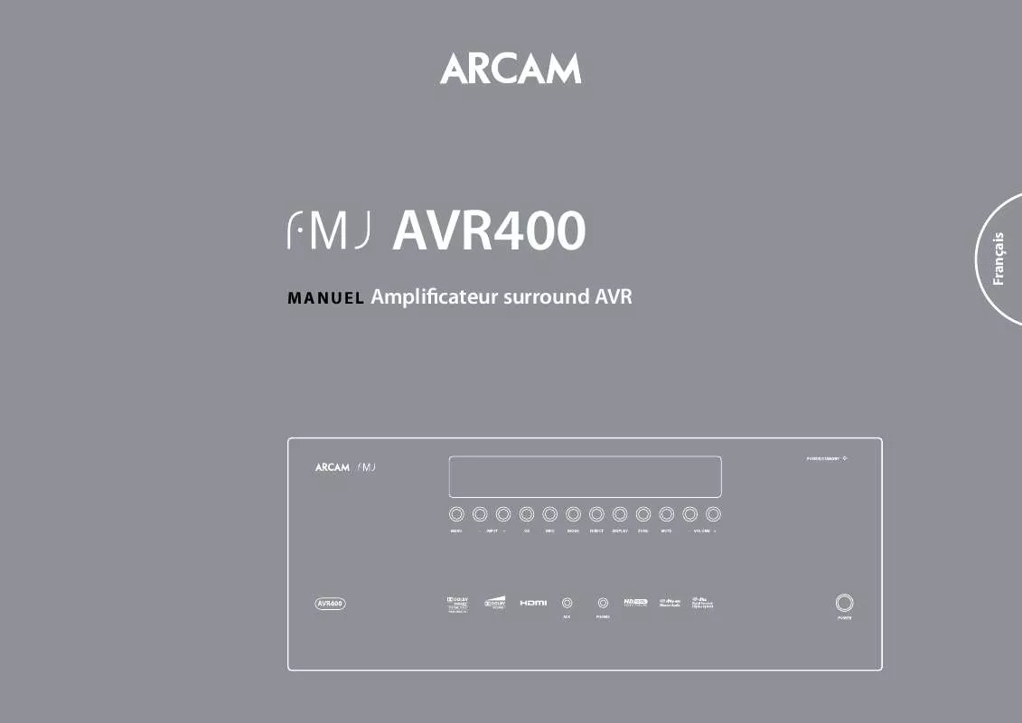 Mode d'emploi ARCAM FMJ AVR400