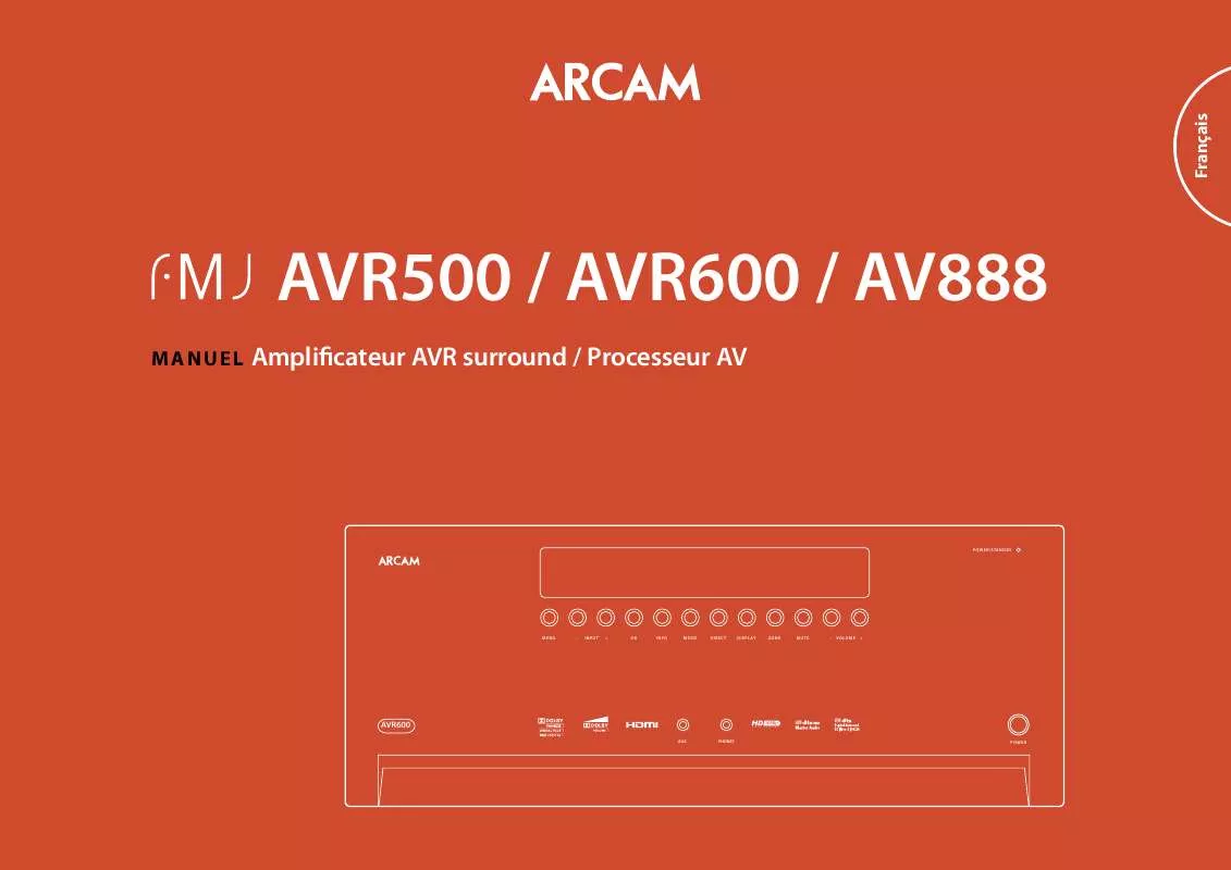 Mode d'emploi ARCAM FMJ AVR600