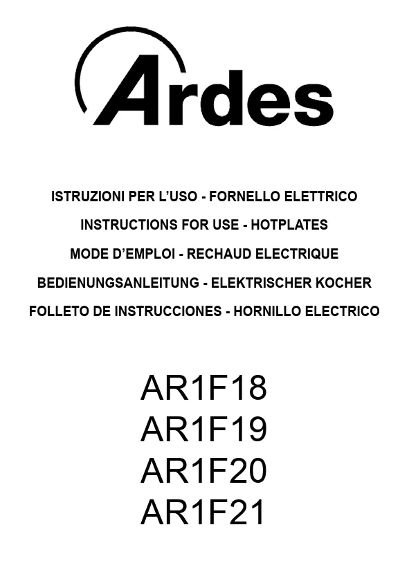 Mode d'emploi ARDES AR1F20