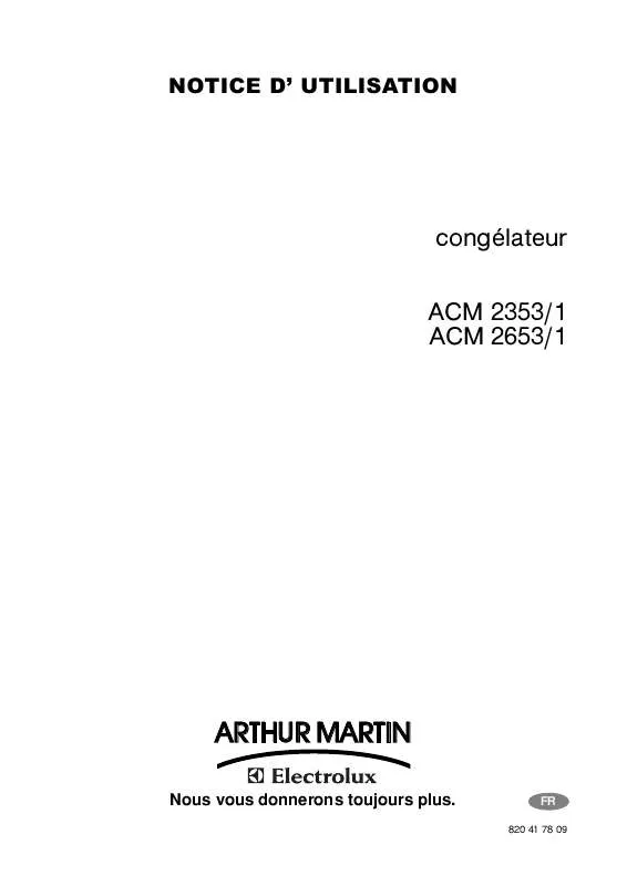 Mode d'emploi ARTHUR MARTIN ACM 2353