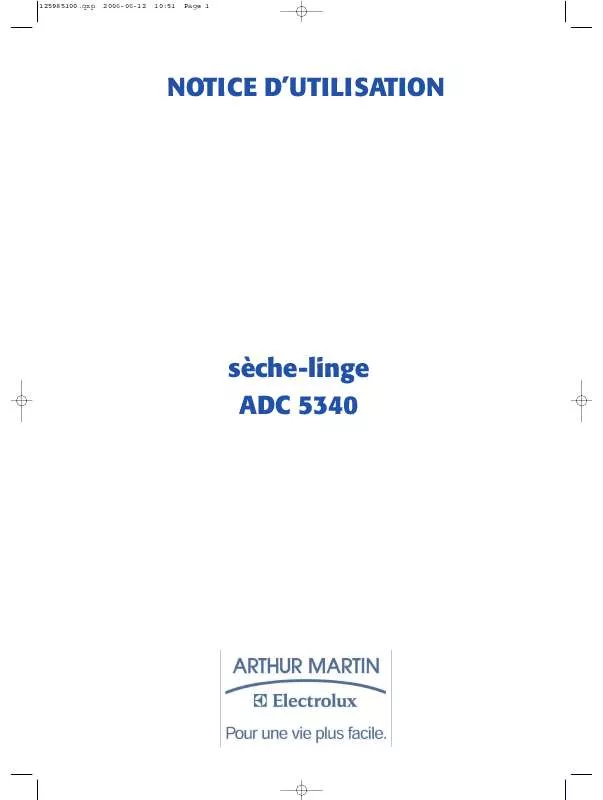 Mode d'emploi ARTHUR MARTIN ADC 5340 & ADC5340