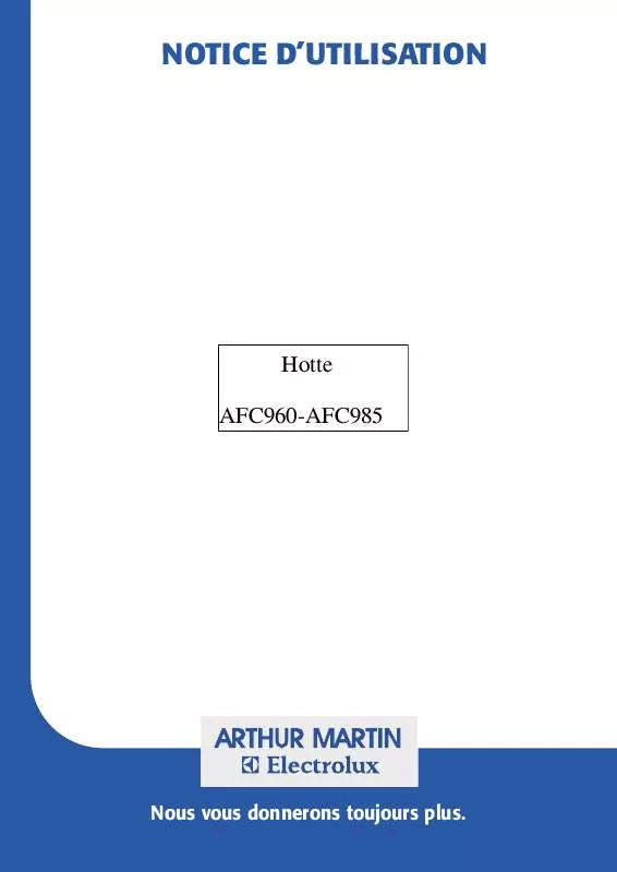 Mode d'emploi ARTHUR MARTIN AFC960X