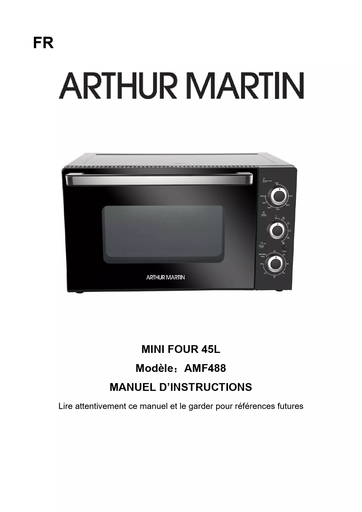 Mode d'emploi ARTHUR MARTIN AMF 488