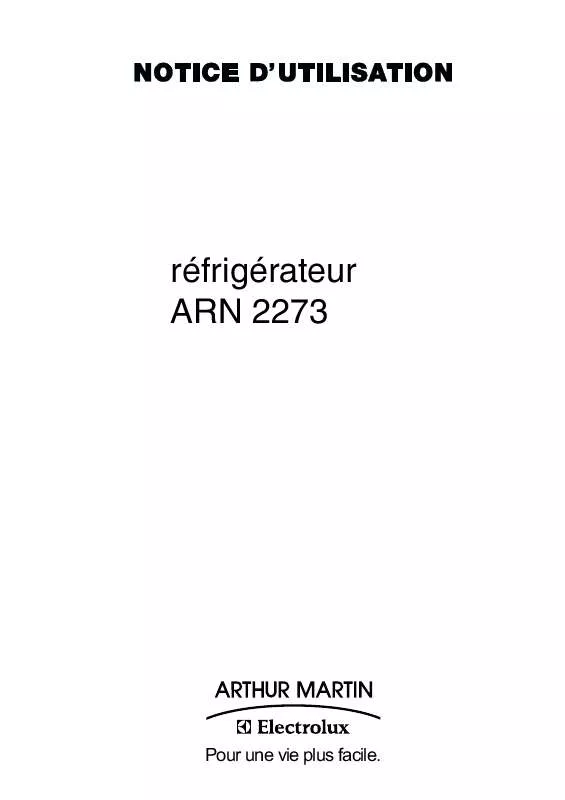 Mode d'emploi ARTHUR MARTIN ARN2273