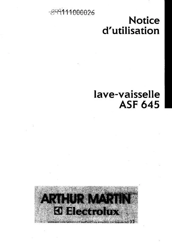 Mode d'emploi ARTHUR MARTIN ASF649-W