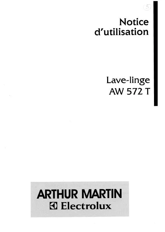 Mode d'emploi ARTHUR MARTIN AW 572 T