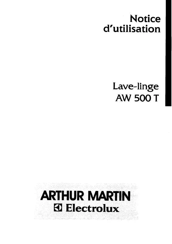 Mode d'emploi ARTHUR MARTIN AW500T1
