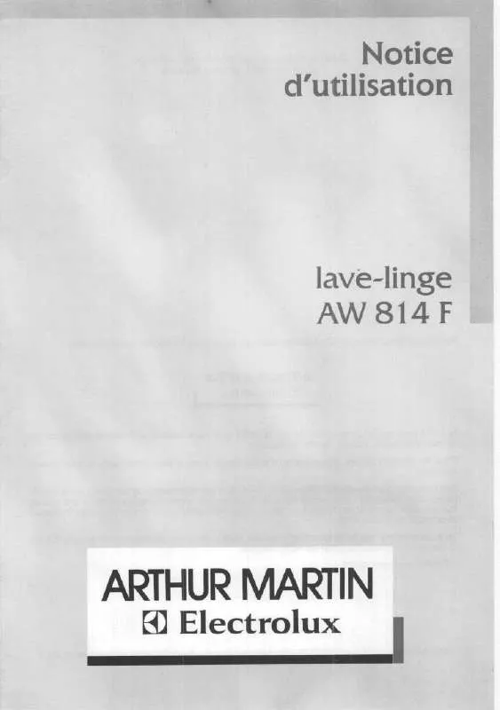 Mode d'emploi ARTHUR MARTIN AW814F