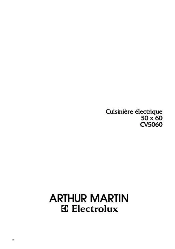 Mode d'emploi ARTHUR MARTIN CV5060W2