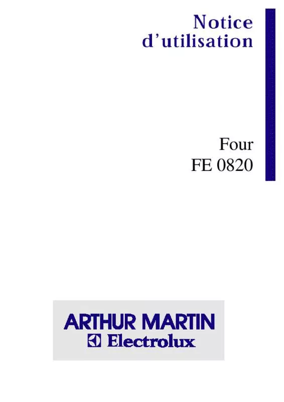 Mode d'emploi ARTHUR MARTIN FE0820