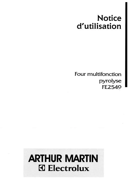 Mode d'emploi ARTHUR MARTIN FE2549W1