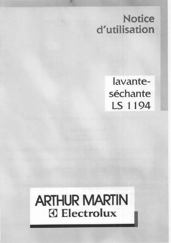 Mode d'emploi ARTHUR MARTIN LS1194