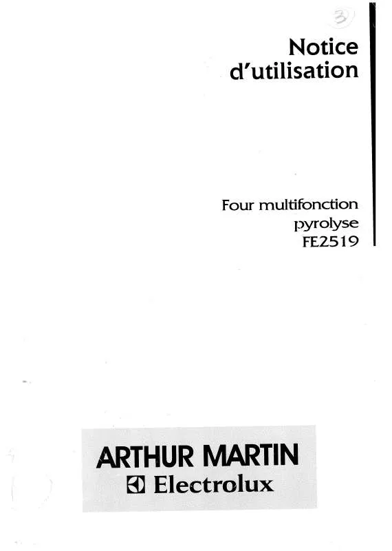Mode d'emploi ARTHUR MARTIN TENTATION FE2519