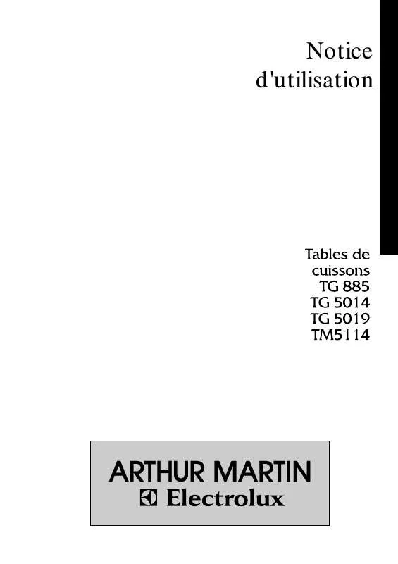 Mode d'emploi ARTHUR MARTIN TG5019W1