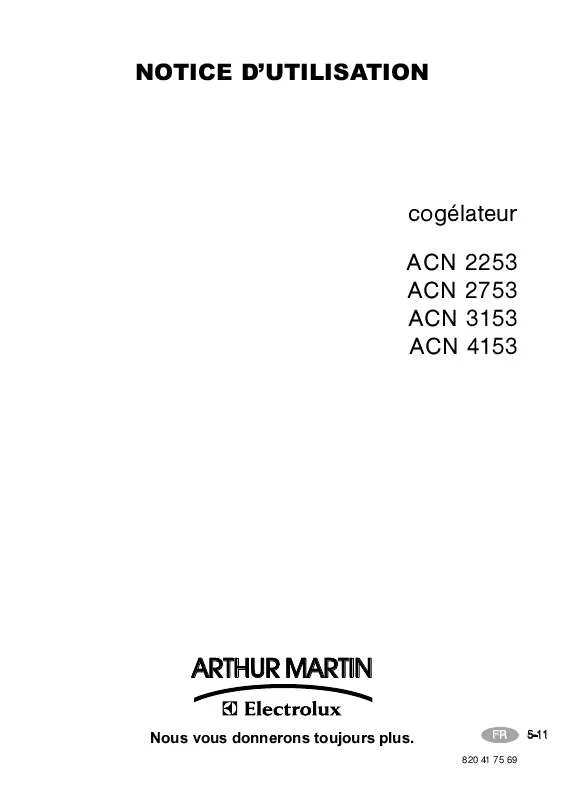 Mode d'emploi ARTHUR MARTIN TIV8635N56F