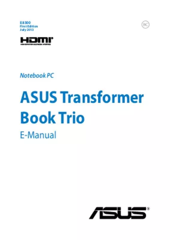 Mode d'emploi ASUS TRANSFORMER-BOOK-TRIO-TX201LA-CQ004H