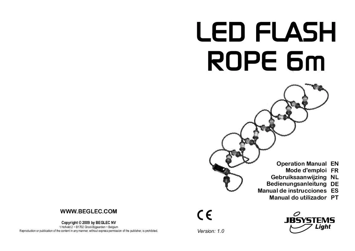 Mode d'emploi BEGLEC LED FLASH ROPE 6M