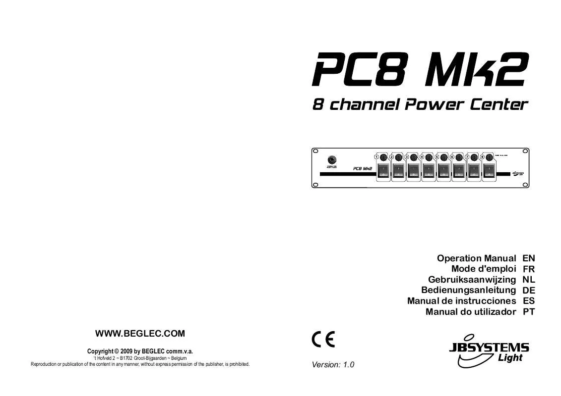 Mode d'emploi BEGLEC PC8 MK2