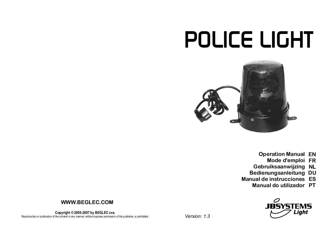 Mode d'emploi BEGLEC POLICE LIGHT