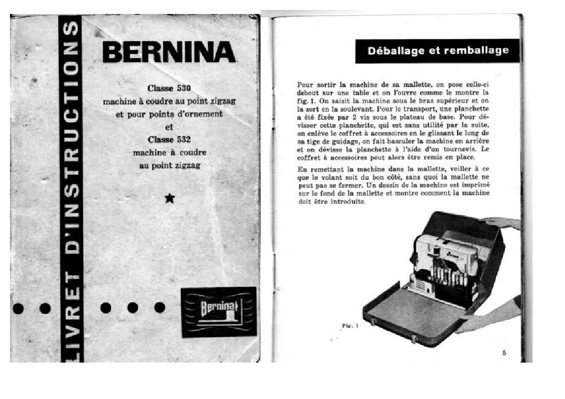 Mode d'emploi BERNINA 532-1