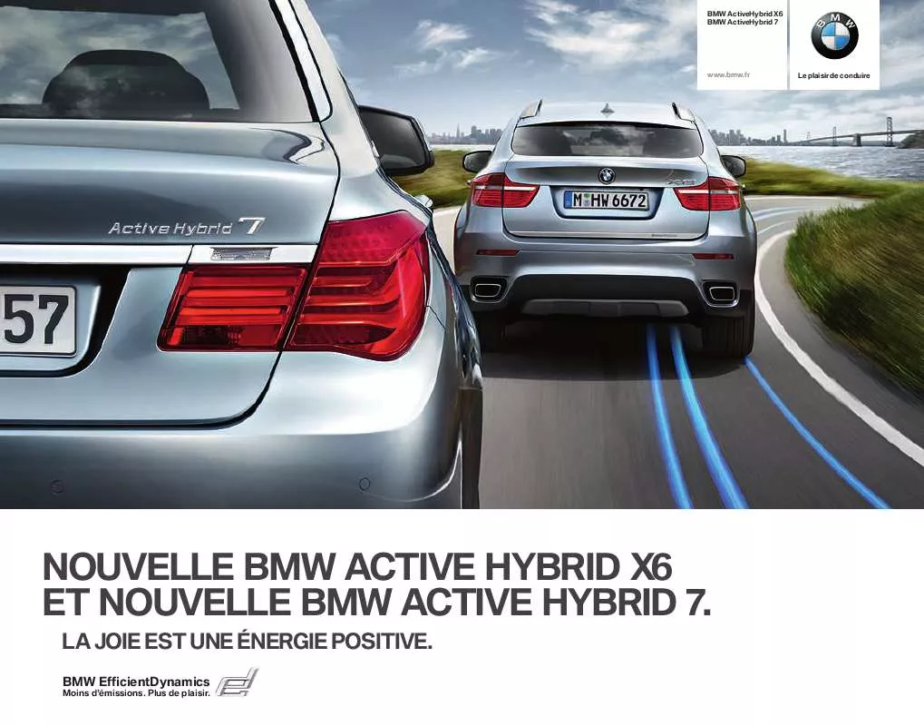 Mode d'emploi BMW ACTIVEHYBRID X6 ET ACTIVEHYBRID 7