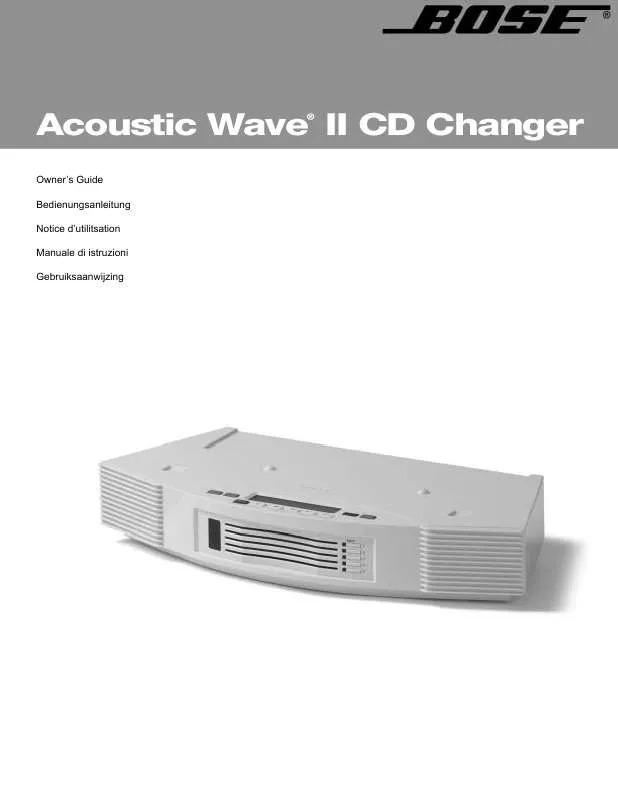 Mode d'emploi BOSE CHARGEUR 5 CD ACOUSTIC WAVE MUSIC SYSTEM II