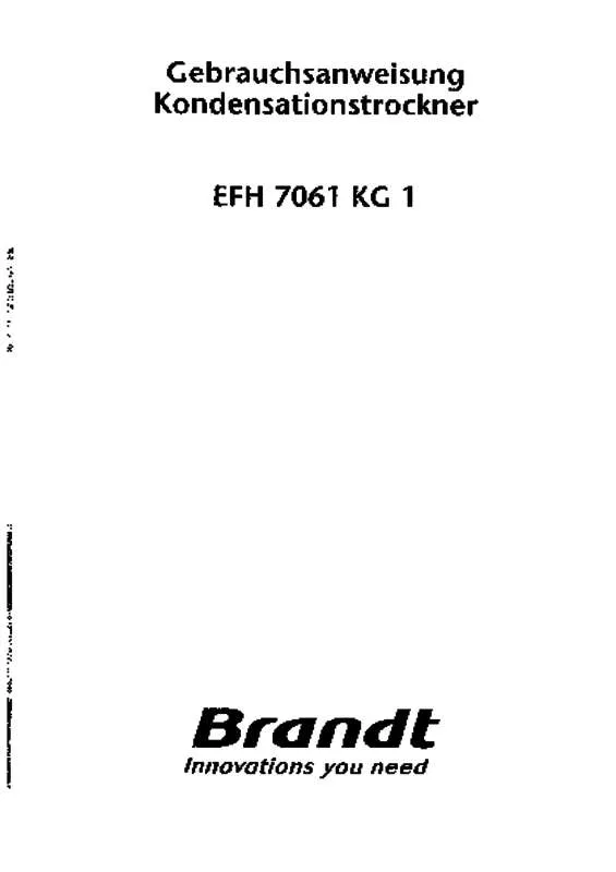 Mode d'emploi BRANDT EFH7061KG1