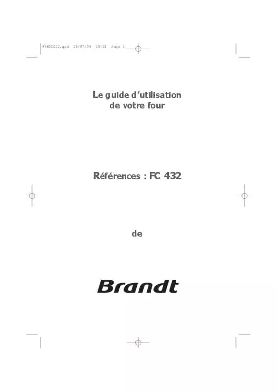 Mode d'emploi BRANDT FC 432 WF1