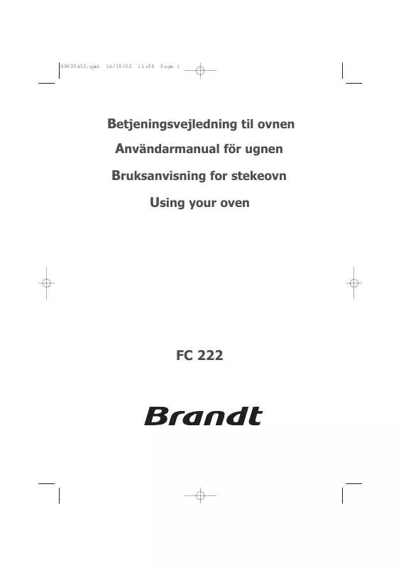 Mode d'emploi BRANDT FC222ZN1