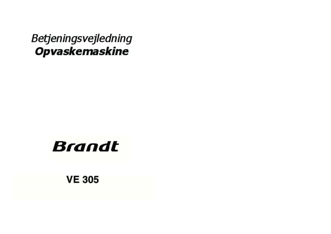 Mode d'emploi BRANDT VE305XE1
