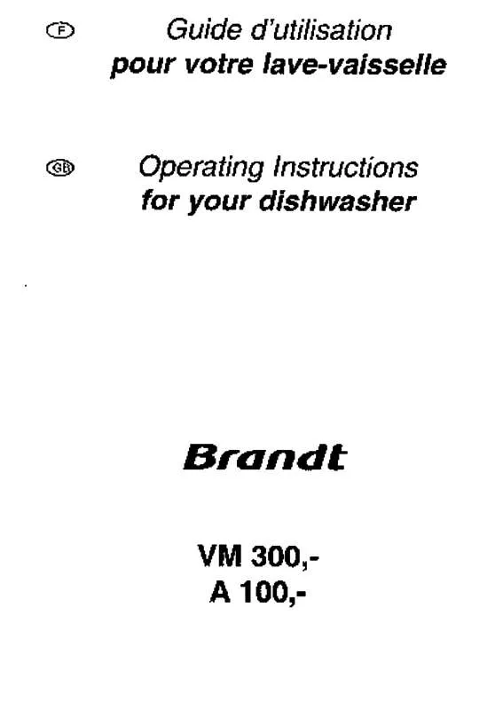Mode d'emploi BRANDT VM300DE1