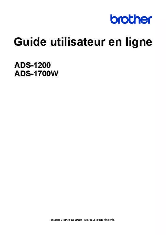 Mode d'emploi BROTHER ADS-11700W