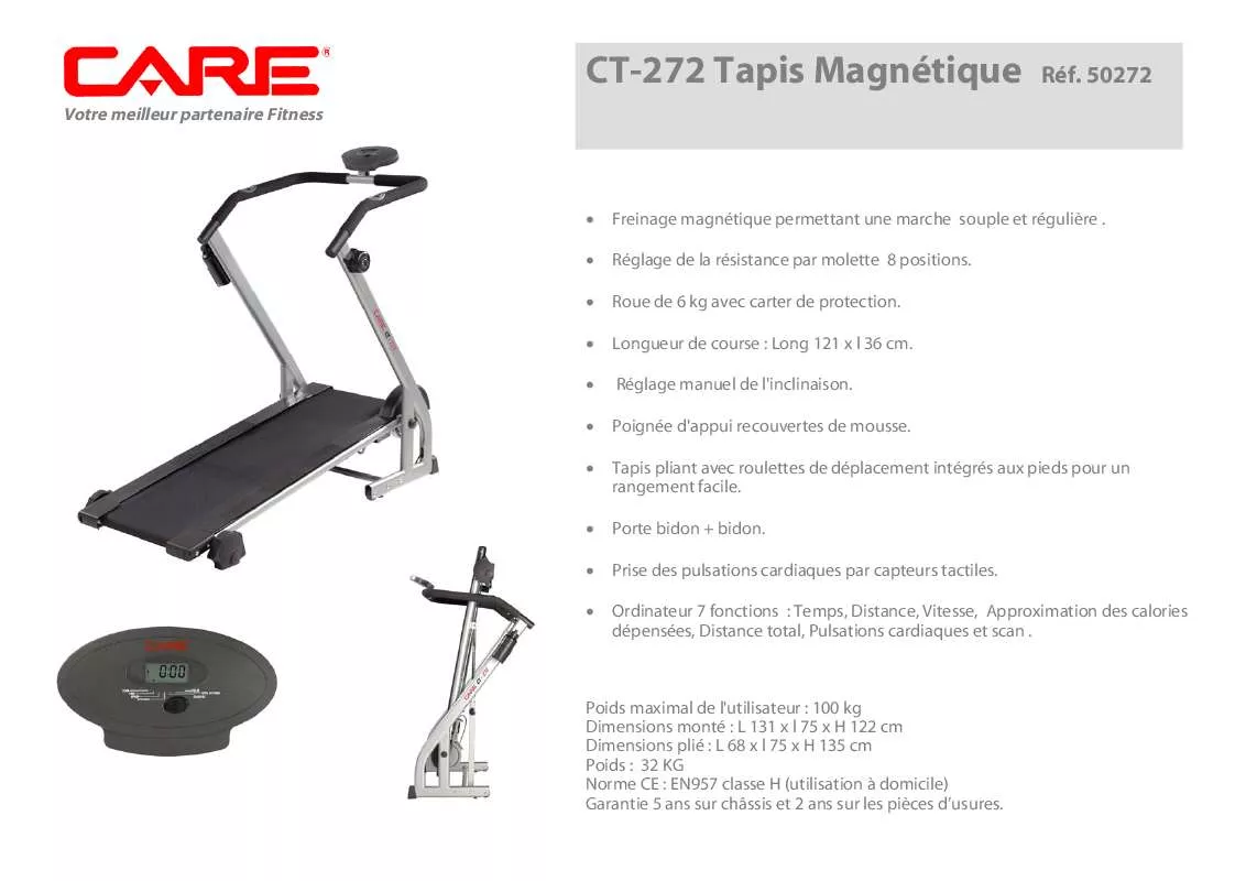 Mode d'emploi CARE FITNESS CT-272