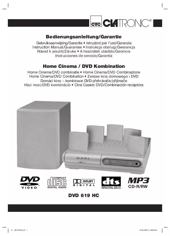 Mode d'emploi CLATRONIC DVD 619 HC