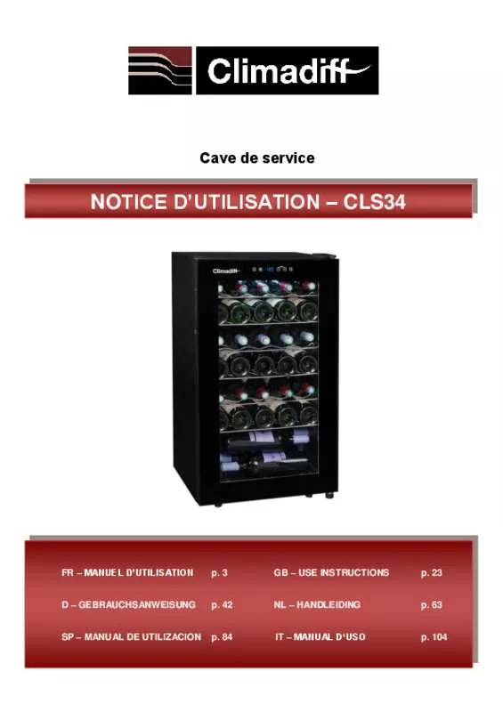 Mode d'emploi CLIMADIFF CLS 40