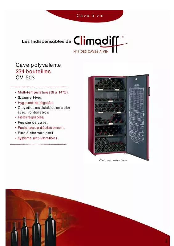 Mode d'emploi CLIMADIFF CVL503
