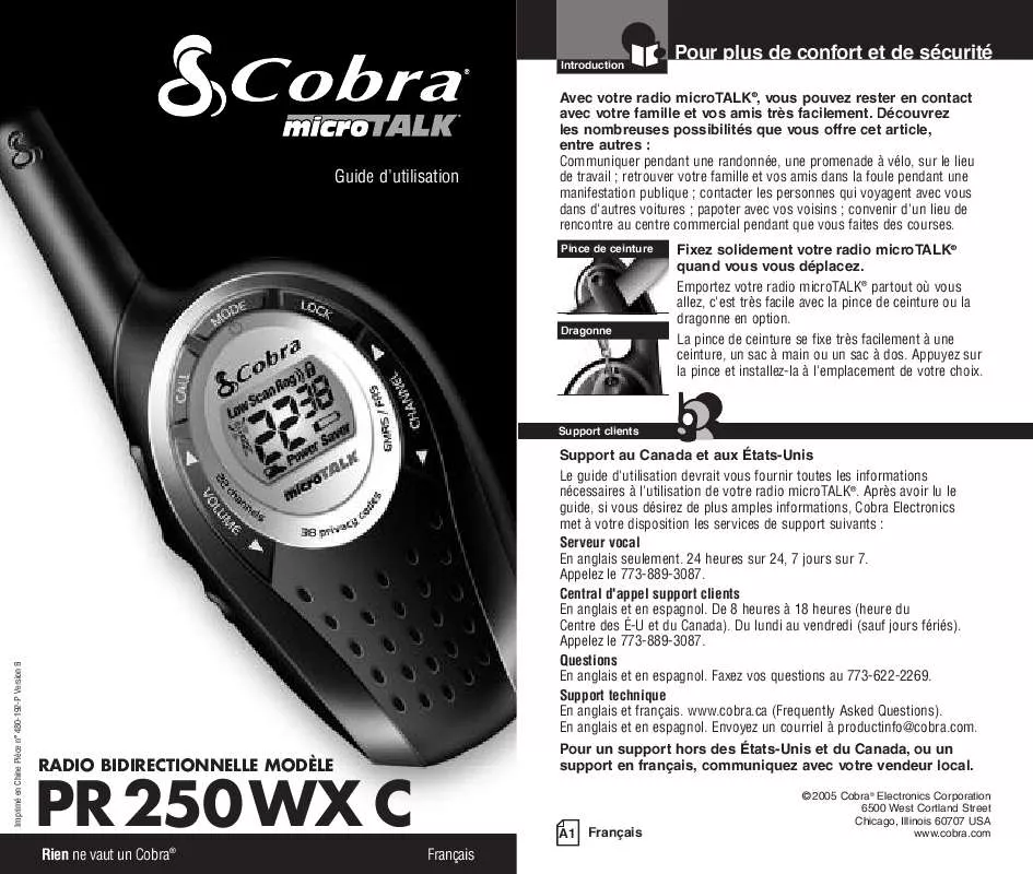Mode d'emploi COBRA PR 250-2 WX VP C