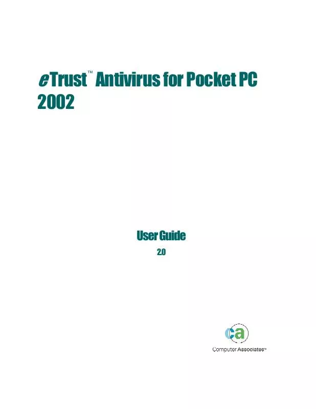 Mode d'emploi COMPUTER ASSOCIATES ETRUST ANTIVIRUS 2002 POUR POCKET PC
