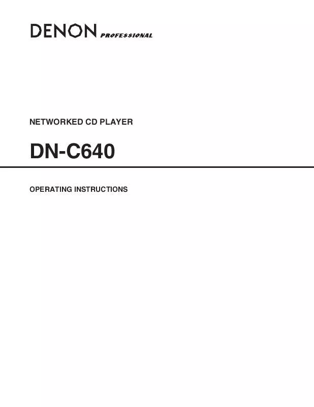 Mode d'emploi DENON DN-C640