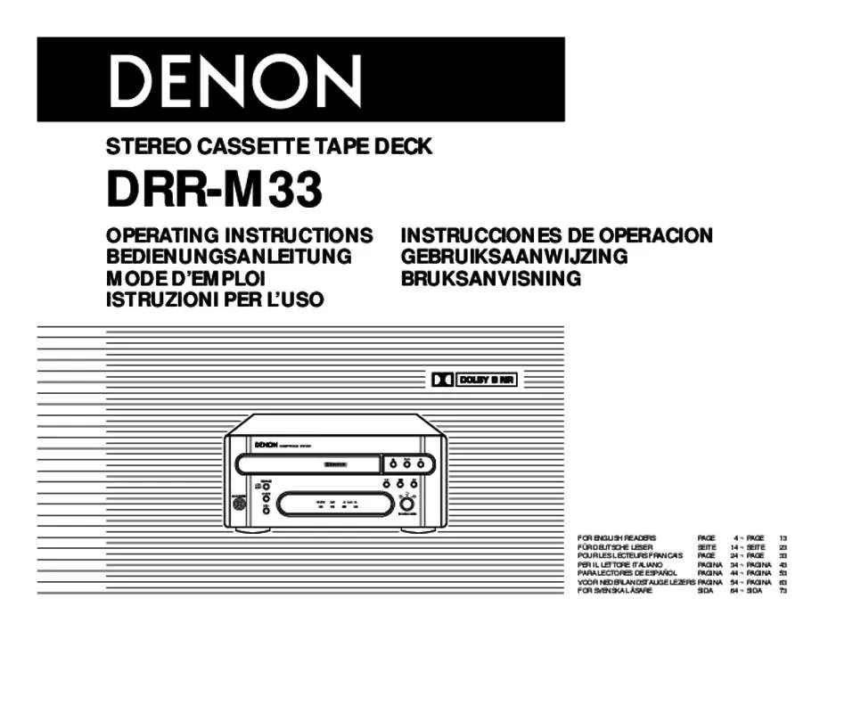 Mode d'emploi DENON DRR-M33
