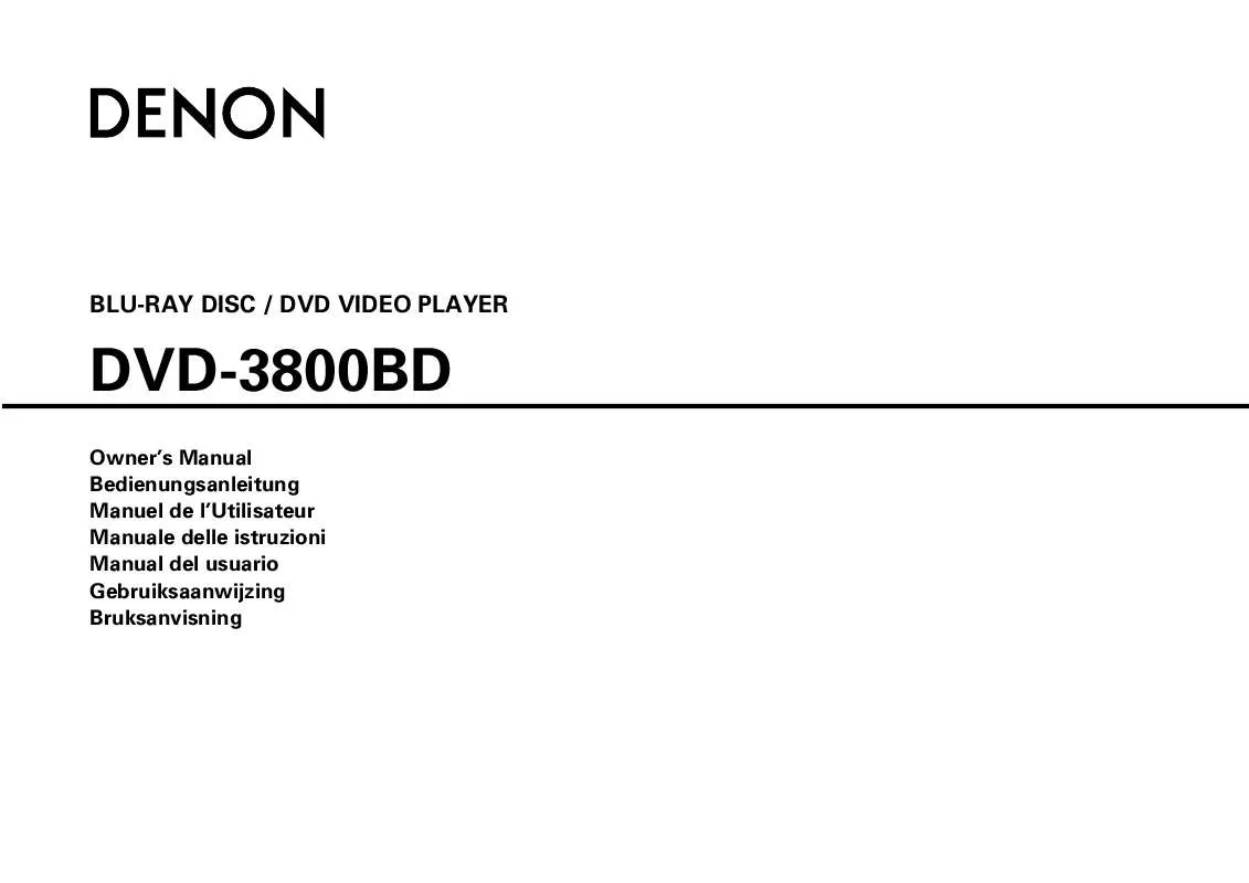 Mode d'emploi DENON 3800BD & DVD-3800BD