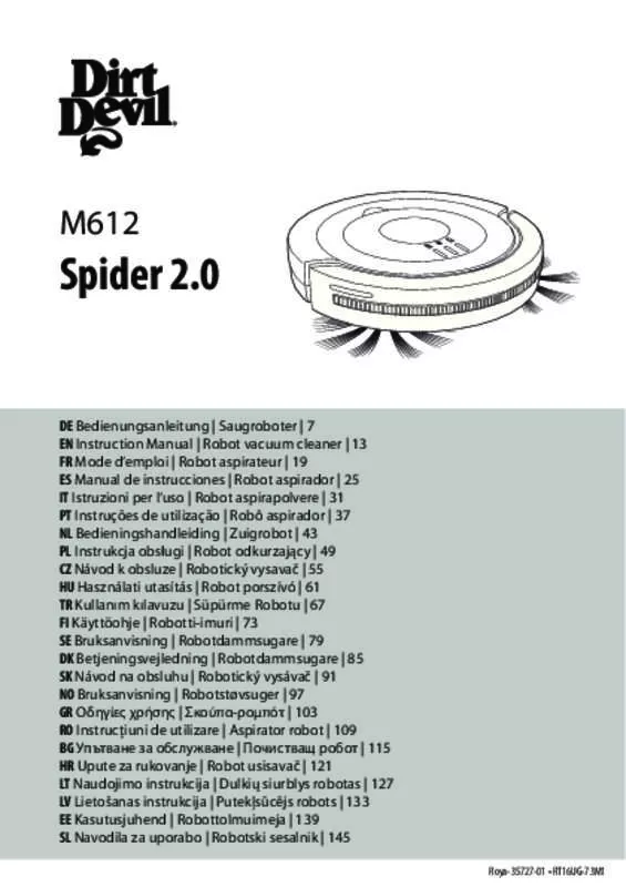 Mode d'emploi DIRT DEVIL SPIDER 2,0 TRACKER M613