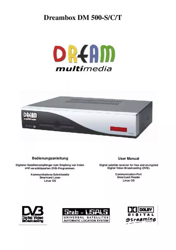 Mode d'emploi DREAM MULTIMEDIA DREAM DREAMBOX DM-500S