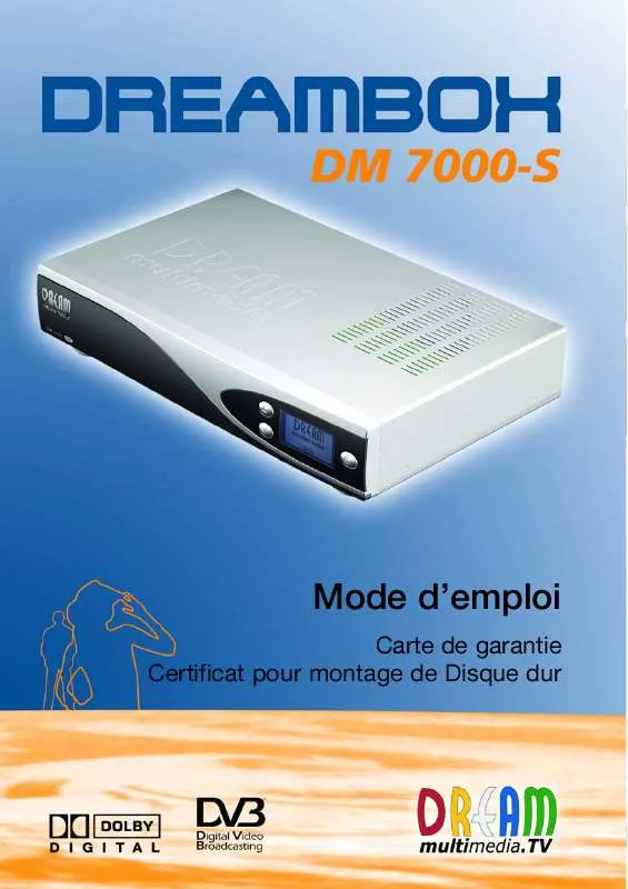Mode d'emploi DREAM MULTIMEDIA DREAMBOX DM7000-S