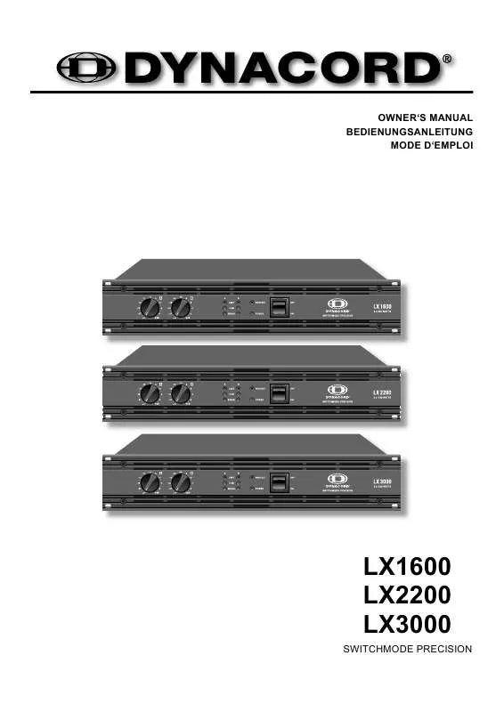 Mode d'emploi DYNACORD LX3000