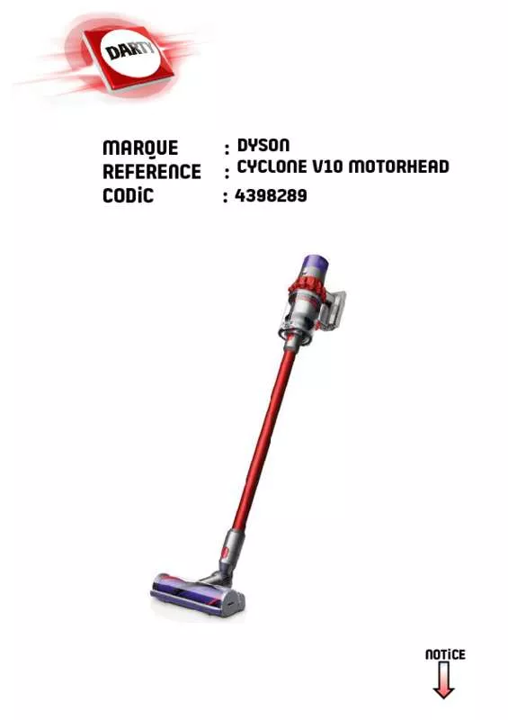 Mode d'emploi DYSON CYCLONE V10 ABSOLUTE